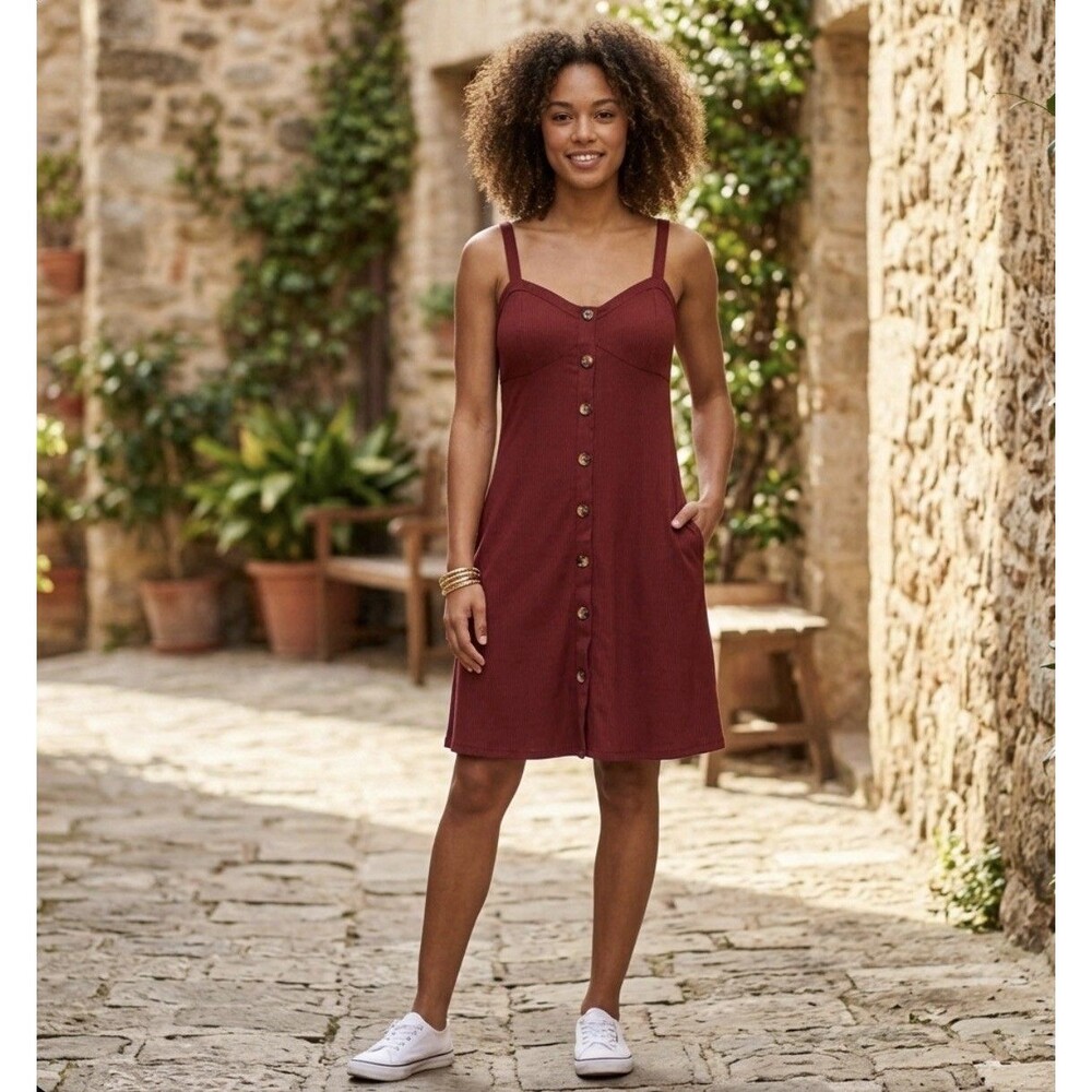 No Boundaries Swing Dress Women’s Juniors' XXL ( 19 ) Burnt Orange Boho Casual
